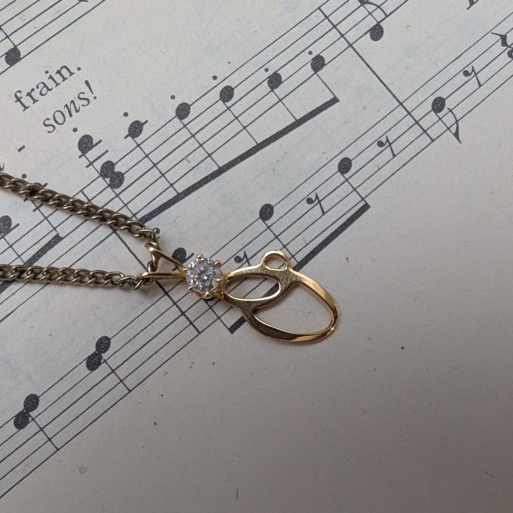 Vintage Goldtone Pendant Necklace - Picture 7 of 8